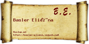 Basler Eliána névjegykártya